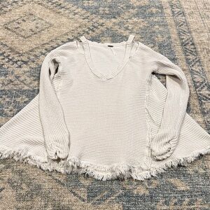 Free People Cream Off-the-Shoulder Sweater